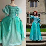 Teal Color Ariel Costume For Girls Ariel Green Dress Halloween Costume