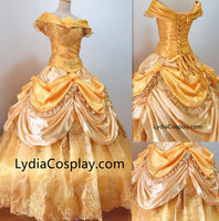 High-grade Inspired Belle Dress Belle Cosplay Costume from Beauty and The Beast